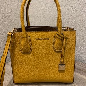 Michael Kors Mercer Leather Satchel-Marigold